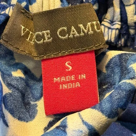 🆑Vince Camuto Long Sleeve Open Shoulder Layard Leaves Halter Blouse Small - Picture 11 of 12